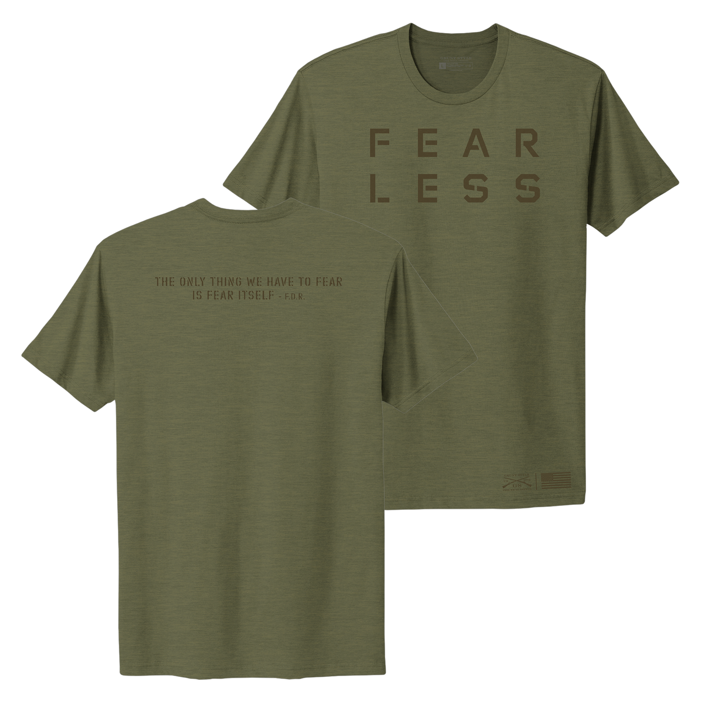 Women's Fear Less Boyfriend Fit T-Shirt - Military Green