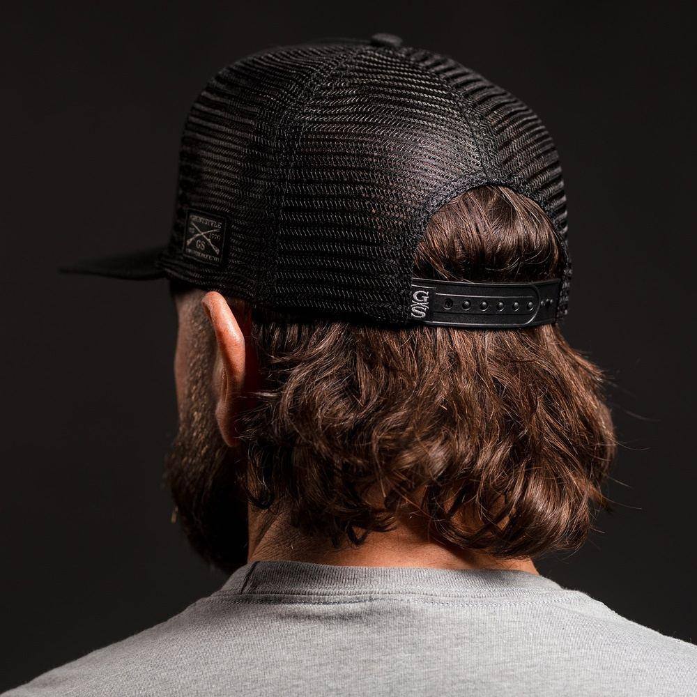 Old Glory Patch Flat Bill Hat - Black