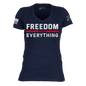 Women's Freedom Over Everything V-Neck - Midnight Navy