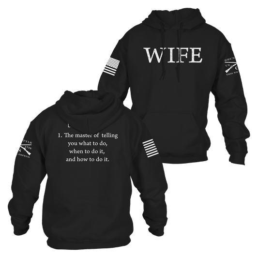 Women's Wife Defined Hoodie - Black, Hoodie for Woman| Grunt Style 