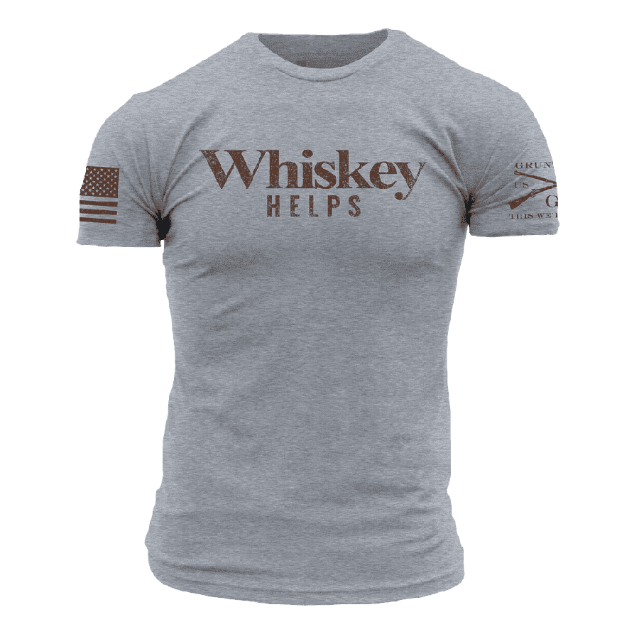 Whiskey Helps™ T-Shirt - Dark Heather Gray