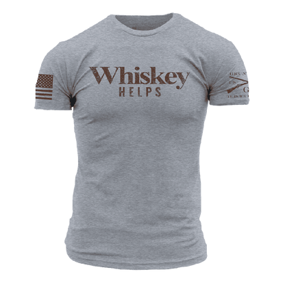 Whiskey Helps™ T-Shirt - Dark Heather Gray