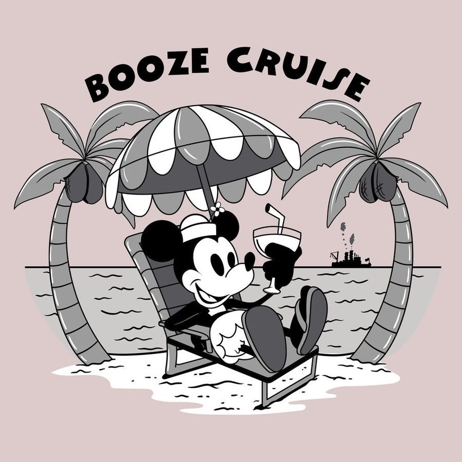 Women's Booze Cruise Boyfriend Fit T-Shirt - Light Pink