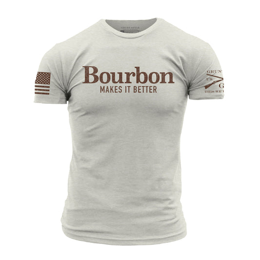 Bourbon Makes It Better T-Shirt - Sand