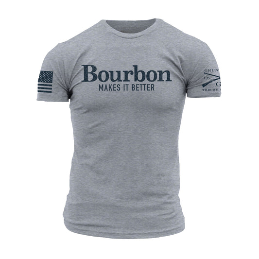 Bourbon Makes It Better T-Shirt - Dark Heather Gray
