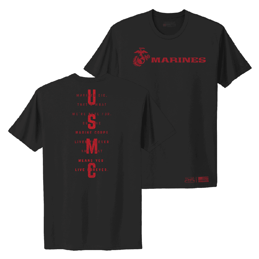 USMC - Women's Lives Forever Boyfriend Fit T-Shirt - Black