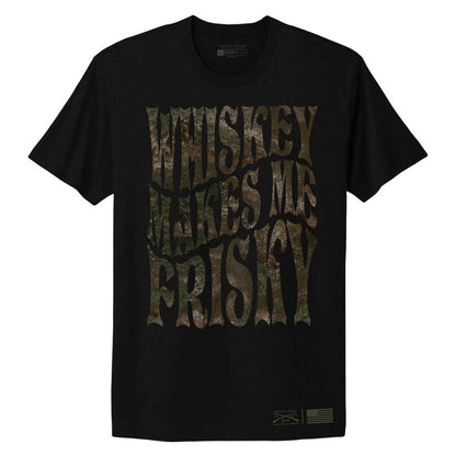 Grunt Style Women's Whiskey Makes Me Frisky Boyfriend Fit T-Shirt - Realtree Riverbend® T-Shirt
