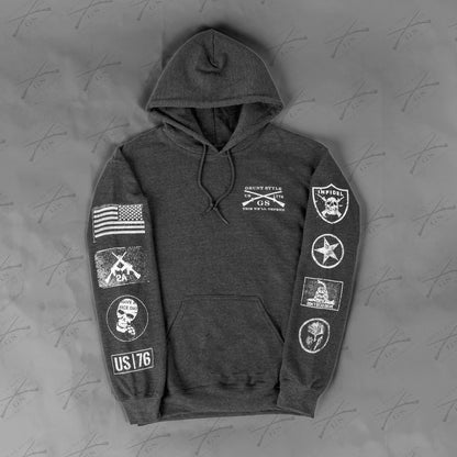 Dark Heather Patch Hoodie for Men